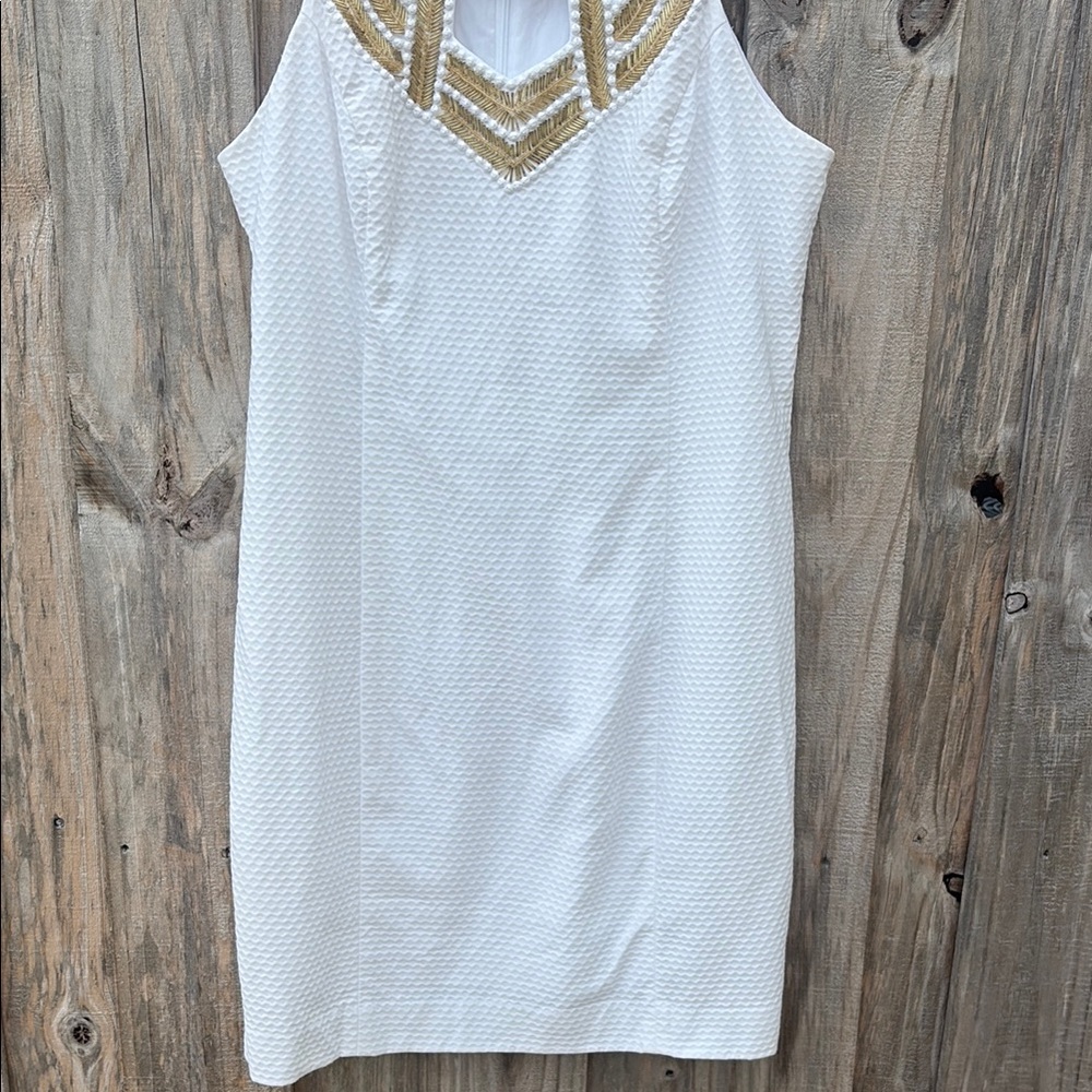Lilly Pulitzer White and Gold Mini Dress
Laundered, perfect condition - Picture 7 of 16